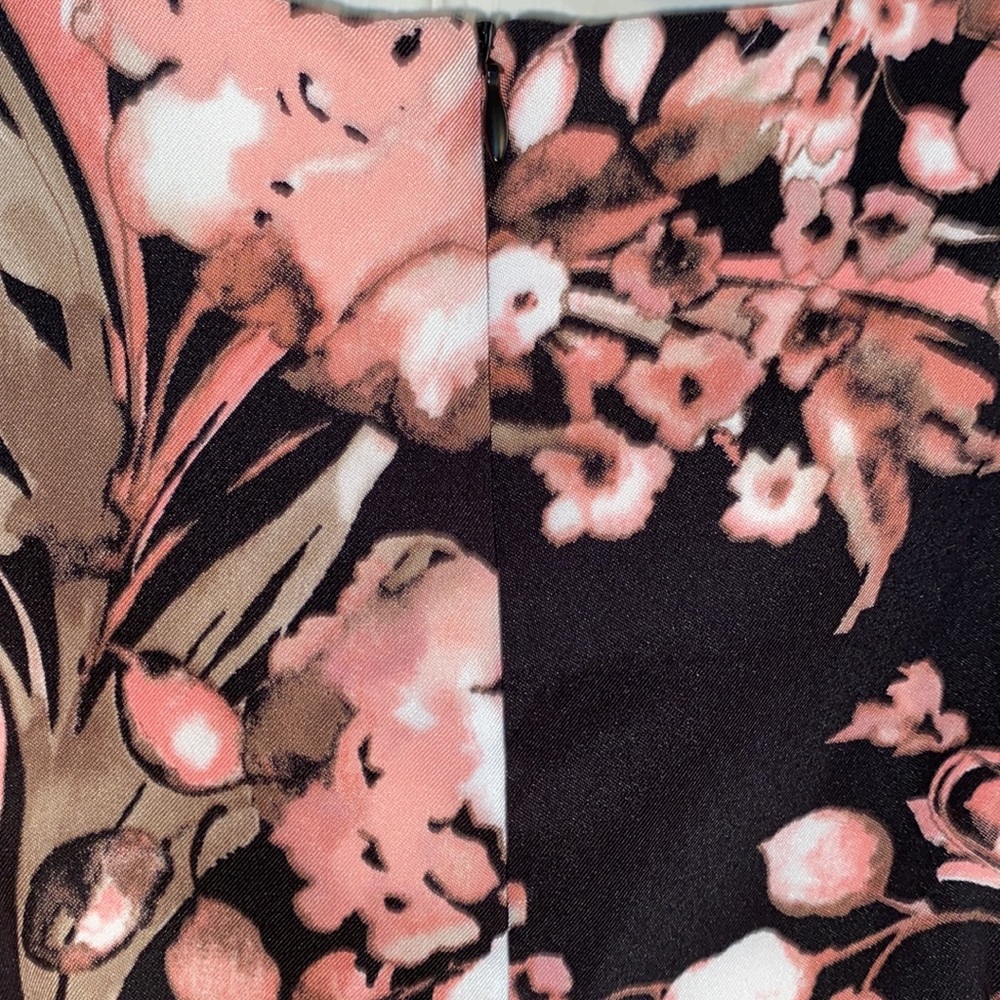 Connected Apparel Black Peach Floral Sleeveless Sheath Dress - Picture 6 of 9